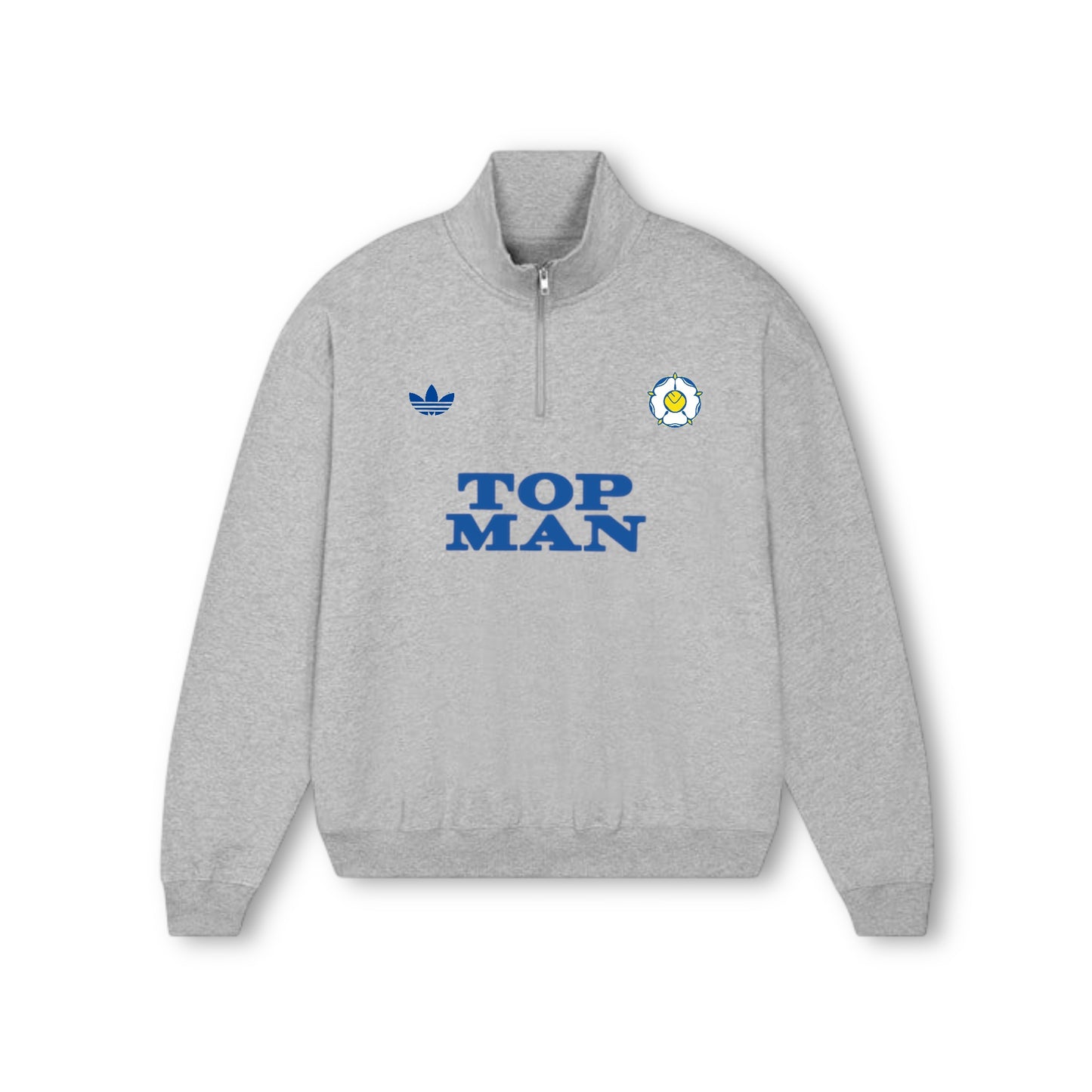 LUFC x TREFOIL TOP MAN 1/4 ZIP - GREY